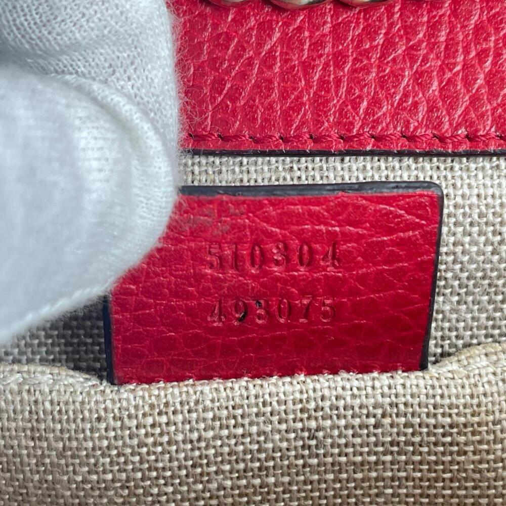 GUCCI Red Leather Shoulder Bag - Picture 11 of 16